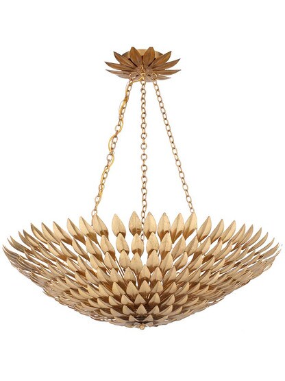 Broche 8-Light Chandelier in Antique Gold.